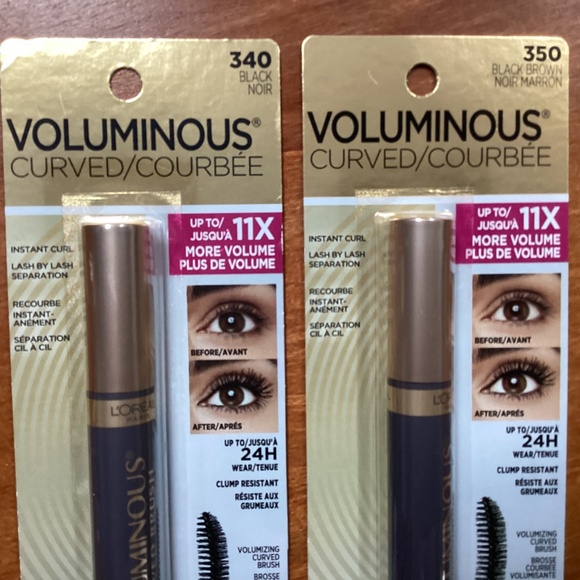 Loreal Paris Voluminous Curved 340 Black/350 Black Brown NEW 0.28 fl oz - Picture 4 of 10